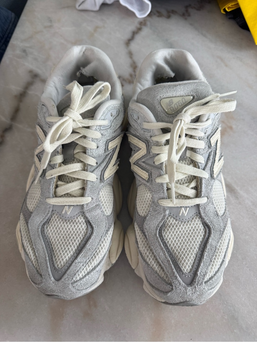 New Balance 9060 - Grey/Cream colour Dad Sneakers - Picture 4 of 9